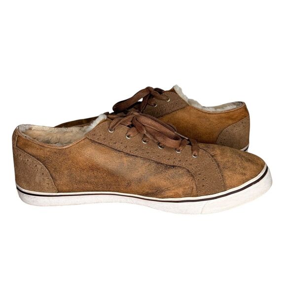 UGG Men’s Sneakers Size 15 Roxford Bomber Lace Up Brown Chestnut Leather Suede main image 6